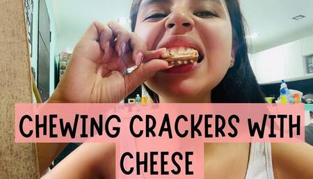 Chewing crackers with cheese