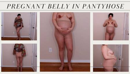 39 Weeks Suntan Pantyhose Tease | Giant Pregnant Belly and Nylons | Clara Crisp Shows Off In Smooth, Silky Pantyhose