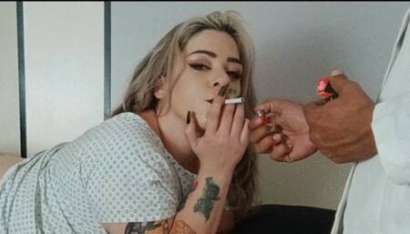 SEXY MILF WHORE SMOKES AND CUMS ON BLACK DOCTOR'S DICK BBC