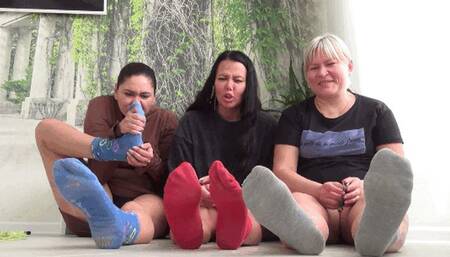 SOCKS DESTRUCTION Lory Victoria and Evelina So