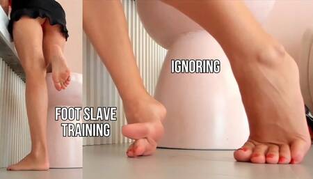 Training you as a foot slave for my bare legs and feet, ignoring
