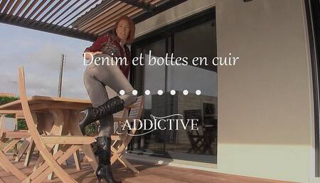 French - Denim et bottes en cuir
