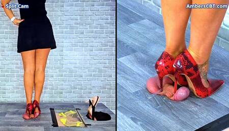 Crushing The Cum From His Balls Under My Red Snakeskin Heels - Split Cam - A146SPLIT
