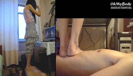 Karina and her feet from two angles