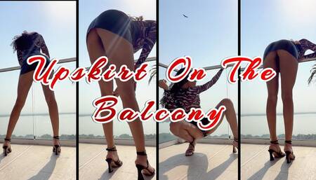 Upskirt On The Balcony- Ebony Goddess Rosie Reed Upskirt Balcony Ignore Worship- 1080p HD