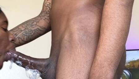 Taking His Big Black Cock Deep in My Mouth