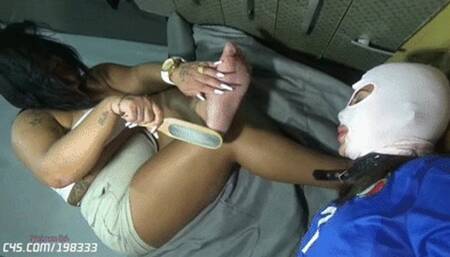 Sanding the feet in this pathetic woman's face (Foot Dust) # HD WMV - Mistress Beh