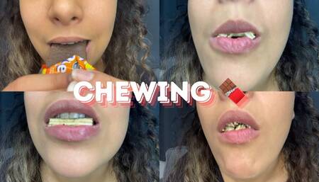 CHEWING A CHOCOLATE BAR