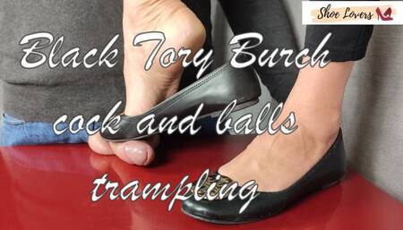 Grinded and stomped in black Tory Burch flats bgm