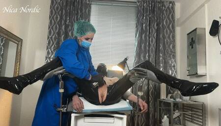 Anal stretching for my new patient on the gynecological chair he has the choice