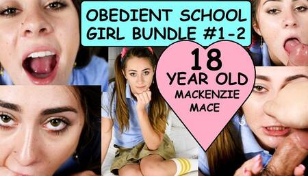 Mackenzie Mace OBEDIENT SCHOOL GIRL Clips #1 & 2 Bundle CUM SWALLOWING 18 Year Old dirty talker