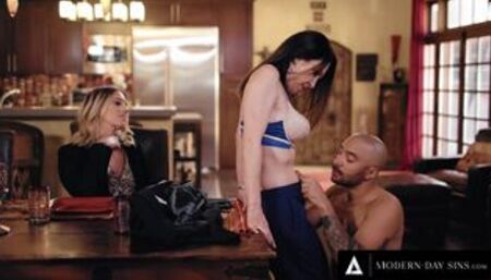 MODERN-DAY SINS - Lesbian Wife Candice Dare Gets CUCKED By Big Tits MILF Who Craves DICK!