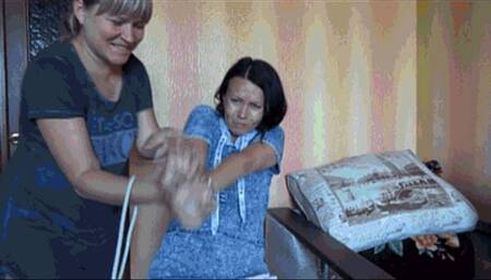 open mouth and feeding girl with vegetables 2slFF