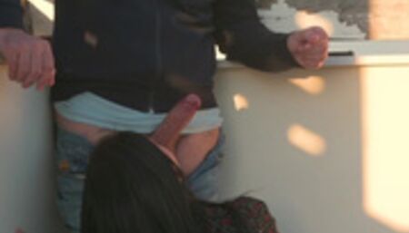 PUBLIC BLOWJOB and FUCK back of the schooly