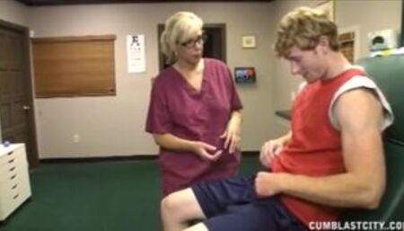 Blonde Nurse Has A Cum Shower