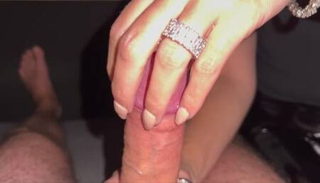 Wristwatch Wearing Hot MILF Uses Long Nails Handjob And Insertion Long Plug