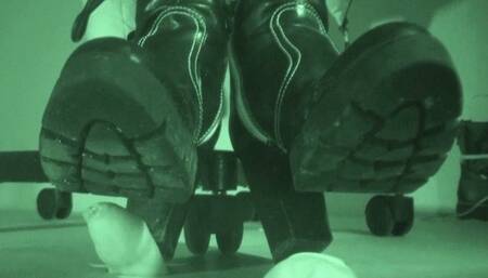 Tanja plays with my tiny cock under her rough boot soles - Cam 2