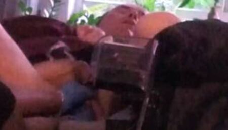 cripple in wheelchair gets fingers in his butt and blows his load