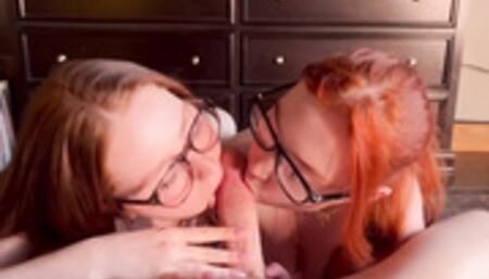 two ginger teens give you head