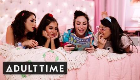 GIRLCORE Teen Lesbians Just Wanna Have a Fun Foursome!