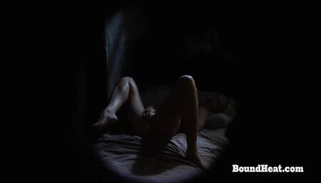 Disappeared on Arrival 2: Locked Blonde Slave in Thongs Masturbates