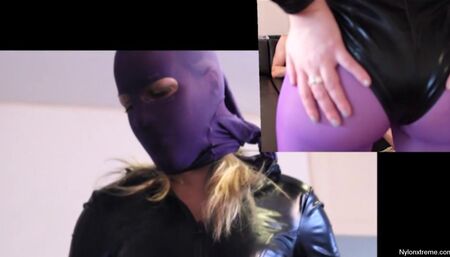 59 Purple Nylon Pantyhose Head And Legs Leotard - Sex Movies Featuring Sexy Tights