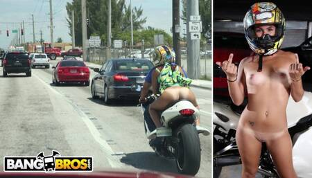 BANGBROS - Big Booty Latin Babe Sophia Steele Rides a Motorcycle & a Cock