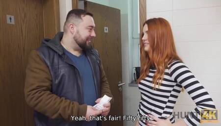 HUNT4K. I Bought Slutty Wife in the Mall and Fucked in the Restroom