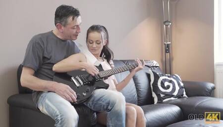 OLD4K. old Man with Young Spirit makes Love to Adorable Teen Girl