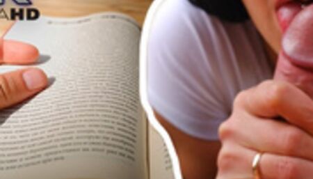 Gave a blowjob to my boyfriend while he was reading a book - 4k POV