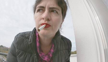 Smoke, spit, red lips