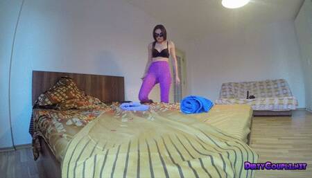 Photo shot in plum pantyhose