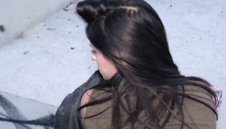 Amateur chick is riding stranger's dong out in the open