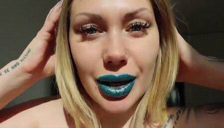 Magic of My blue shiny lips! ASMR JOI! WMV