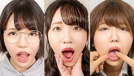 Mouth Gazing - Japanese Schoolgirl Mouth Fetish With Yui Kawagoe, Anri Namiki And Yuna Mitake