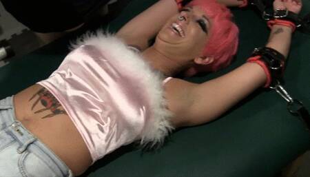 ok, Its time to strap PINKY down to the bench GOOD! "you guys are having too much fun!!lol"