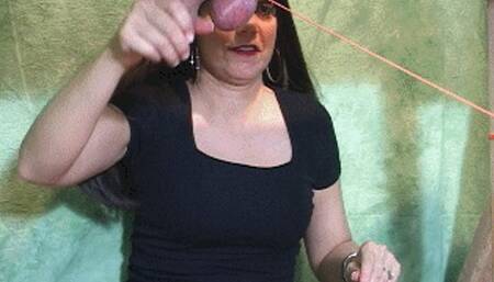 Wanda's testicle separation milking SD