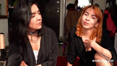 Lesbian Babes Check Out Strap Ons