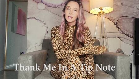 Thank Me In A Tip Note