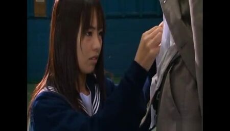 Hikaru Ayuhara Japanese schoolgirl gives a blowjob