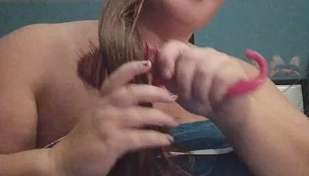 Mandy brushes her long wet hair and talks to you dirty- HD 1080p