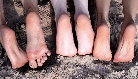 Catherine, Nina, and Valentina sunbathe on a public beach and show their flexible, delicate soles to others (Part 5 of 6) #20220528