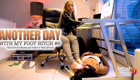 A new day with my foot bitch #6 The bitch licks my bare feet in the office ( Lesbian Foot Domination with Goddess Sheila ) - FULL HD MP4