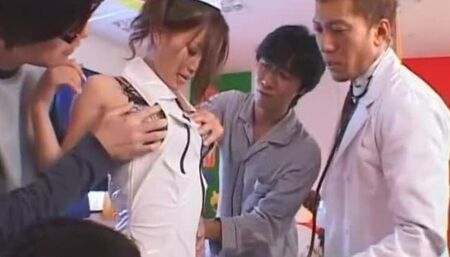 Good-looking Japanese Kaera Uehara has been gangbanged