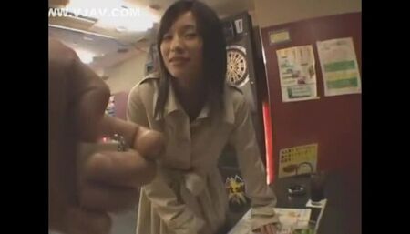Mellow small titted Japanese Kaho Kasumi in public place