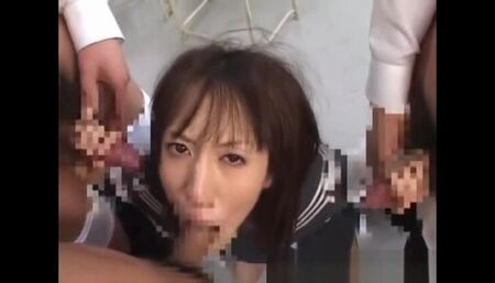 Godlike Japanese Arisa Kanno taking part in very hard group sex