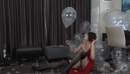 Amo Clears her Office of Unauthorized Balloons (MP4 - 1080p)