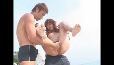Unearthly buxomy Japanese Rino Konno featuring nice facial cumshot porn movie in public place