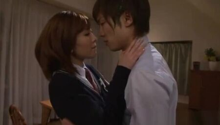 Sexy small titted Japanese Miku Hoshino got orgasm by fingering