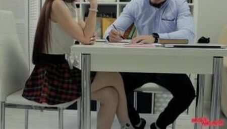 Nerd fucked a sexy classmate. Lots of cum in a tight pussy.